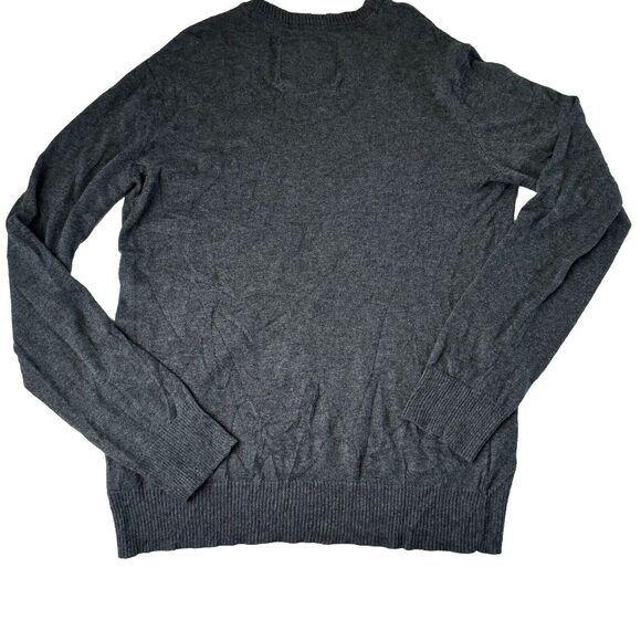 Aeropostale Men's V-Neck Sweater Long Sleeve Logo Gray Heather Size Medium - Picture 2 of 12